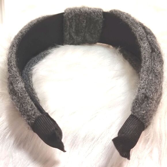 CABLE RIBBED SWEATER KNIT HEADBAND graphite gray - Picture 5 of 6